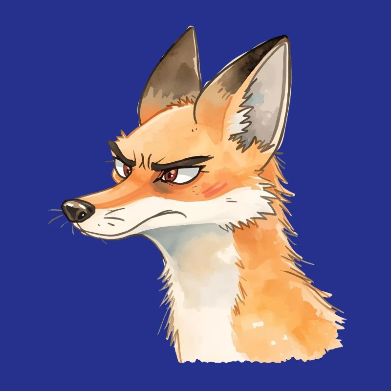 Grim Fox Aquarelle - Conception d’animaux mignons