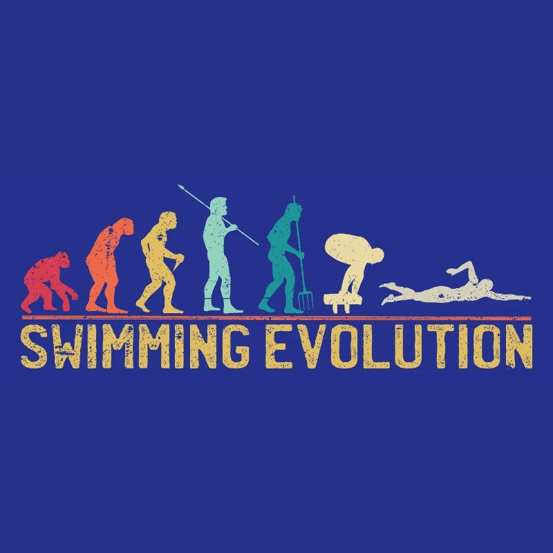 Illustration de l'évolution de la natation