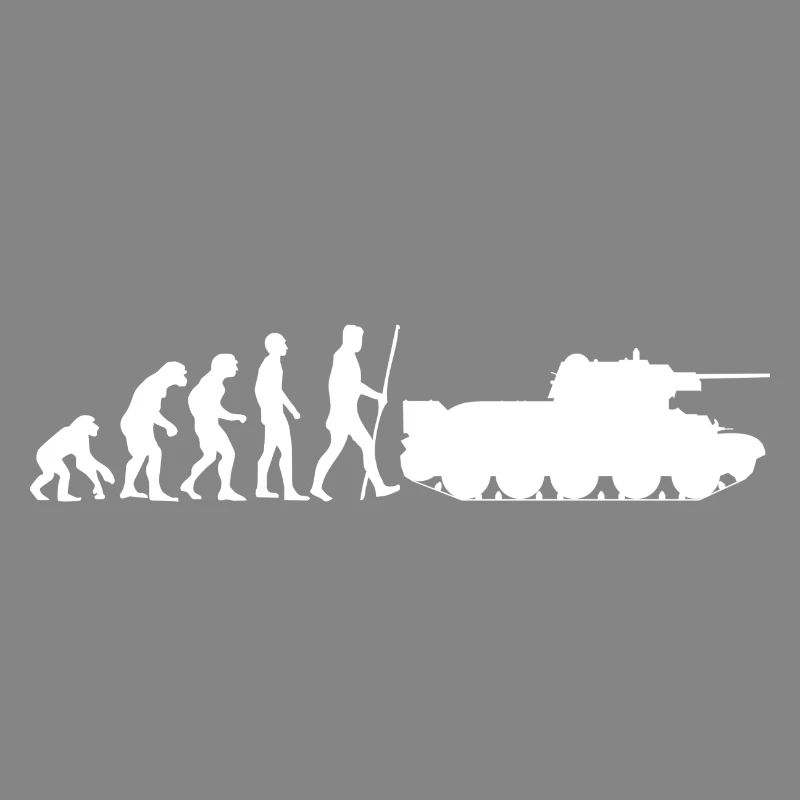Die Evolution der Menschheit endet im Krieg Panzer