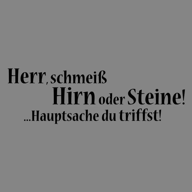 Herr, schmeiß Hirn oder Steine! ...Hauptsache du