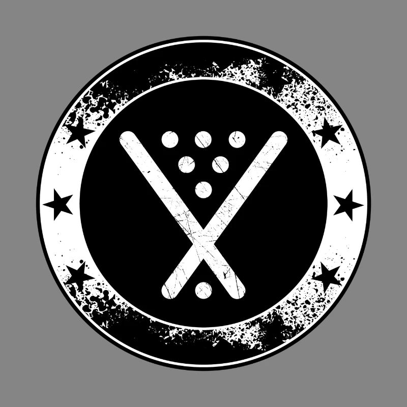 Poolbillard Emblem - Symbol Billard Queue Snooker