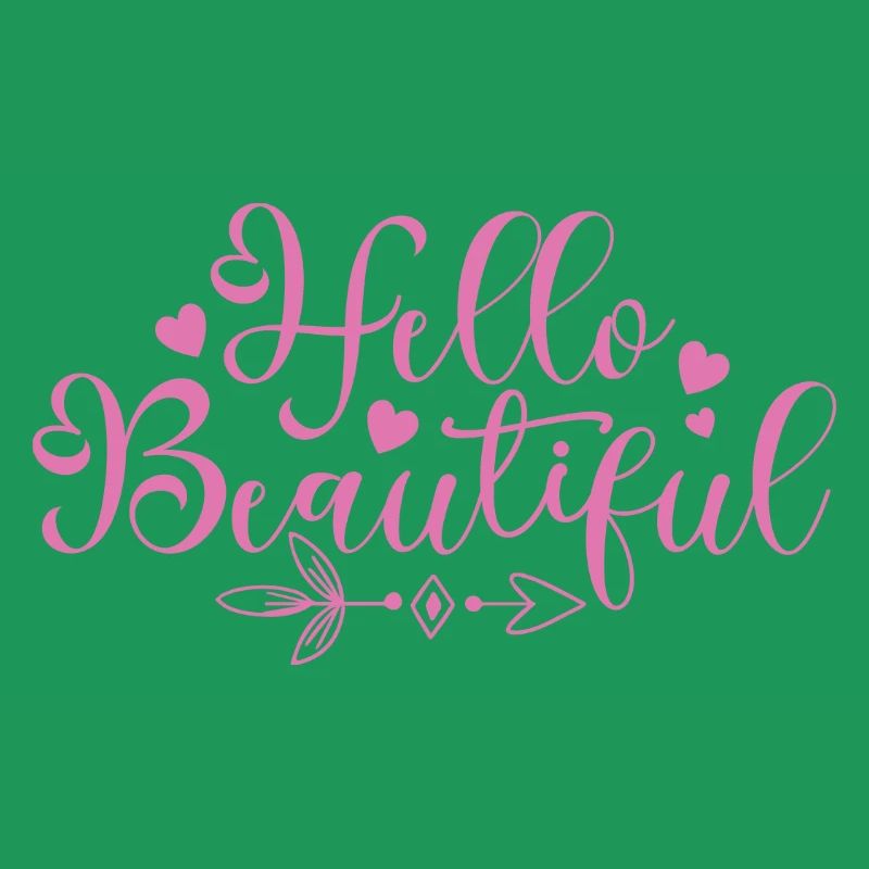 Hello Beautiful Script Hearts