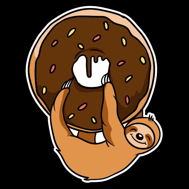 Funny Donuts Sloths Sloth With Donut