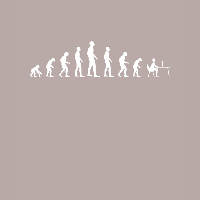 Human Evolution working on Computer Gamer Gaming