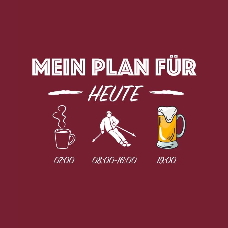 Plan Tagesplan Skispruch Apres Ski Skiläufer
