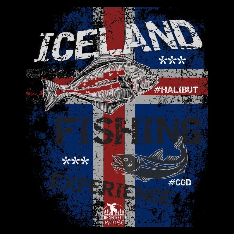 Islande Drapeau de pêche Pêche Poisson Design