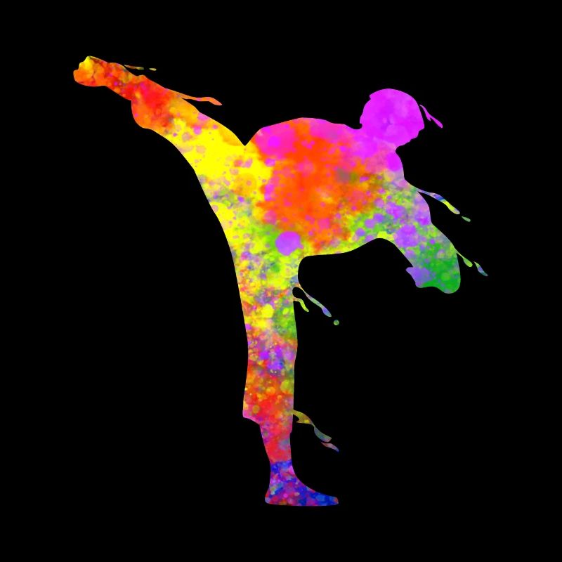 Tae Kwon Do Karaté Silhouette Colorée pour Filles