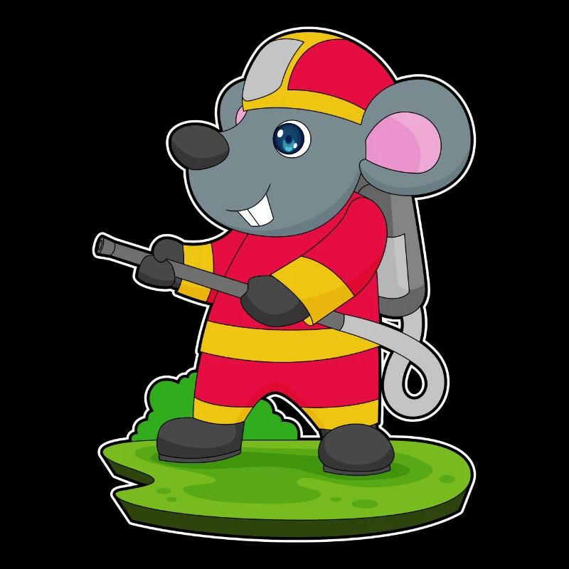 Mouse Firefighter Fire Hose Fire Hose Fire Brigade
