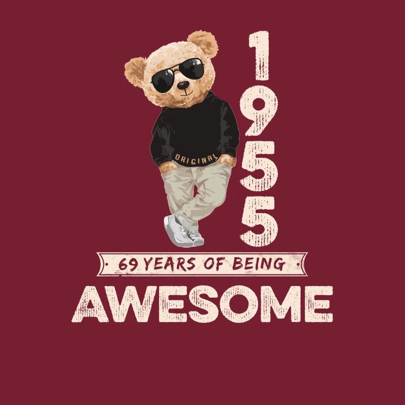 1955 Geburtstag Teddy Bär Being Awesome Orignal