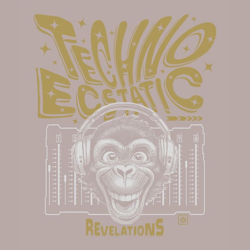 Techno Dancer Monkey DJ, T-Shirt