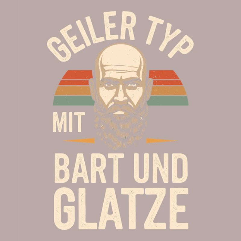 Geiler Typ Mit Bart & Glatze Glatzkopf Bartträger