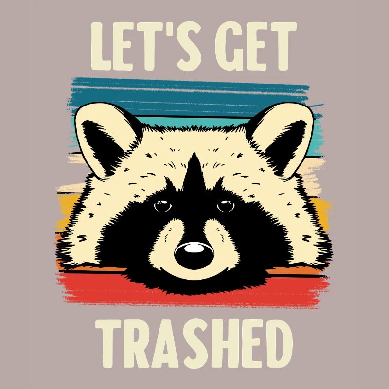 Rayures rétro raton laveur - Let’s Get Trashed