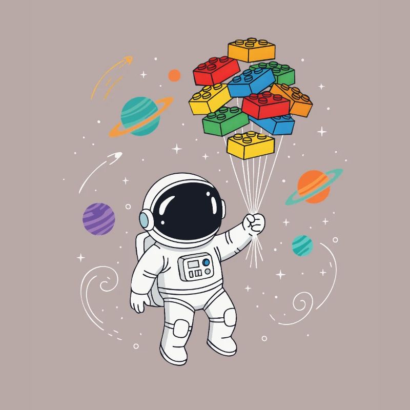 Blocs de construction d’astronautes Construction de briques spatiales