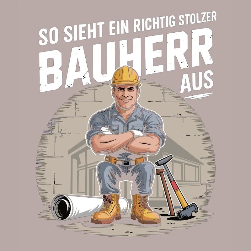 Proud builder with helmet & tools