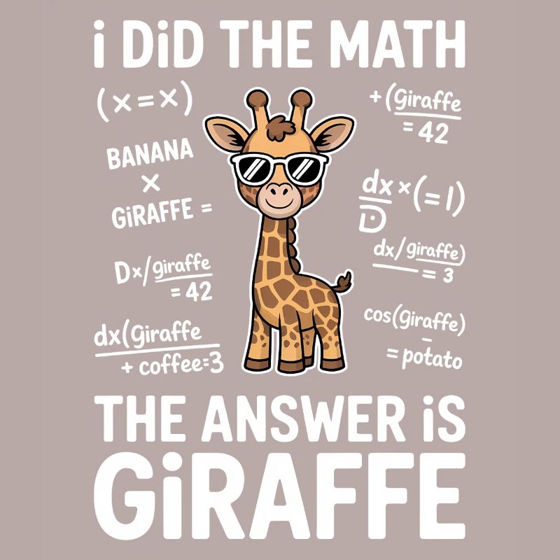Math Sayings Giraffe Funny Math Gift