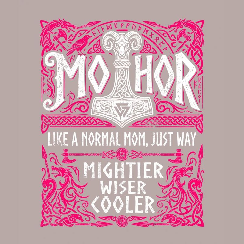 Mothor Wikinger Mutter Thor Hammer Spruch