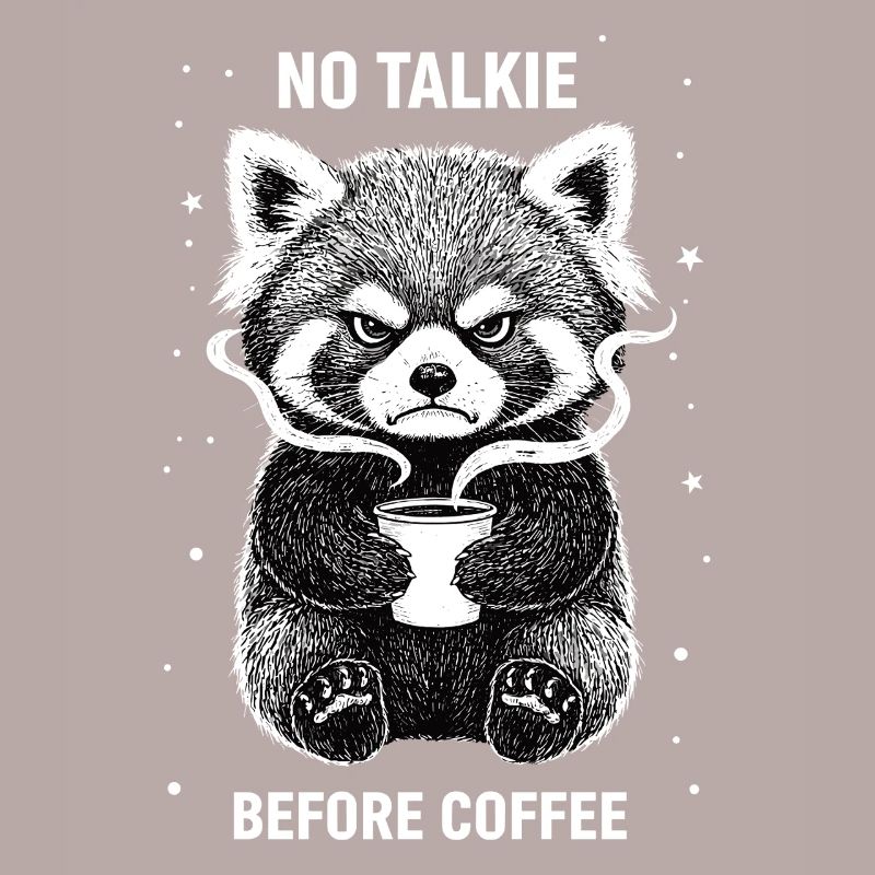 Pas de conversation devant le panda roux amateur de café