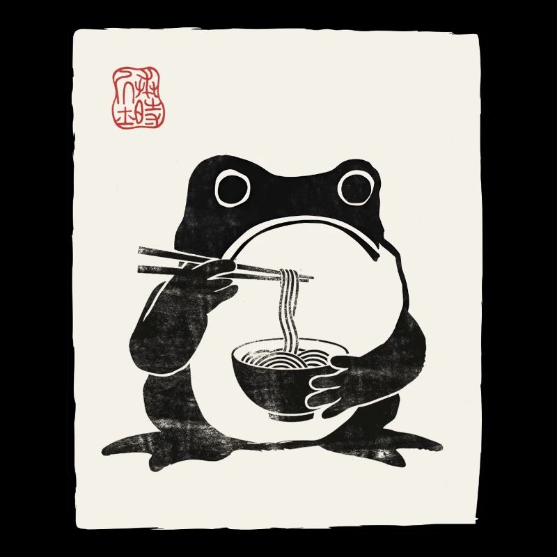 Japanese Grumpy Frog Ramen Noodle Feast