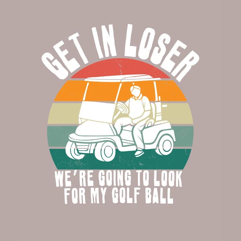 Retro Golf Cart Sunset