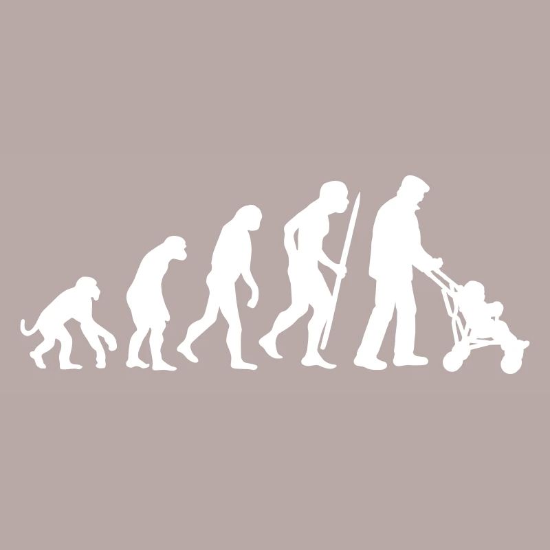 Evolution Großvater kinderwagen Opa babysitter