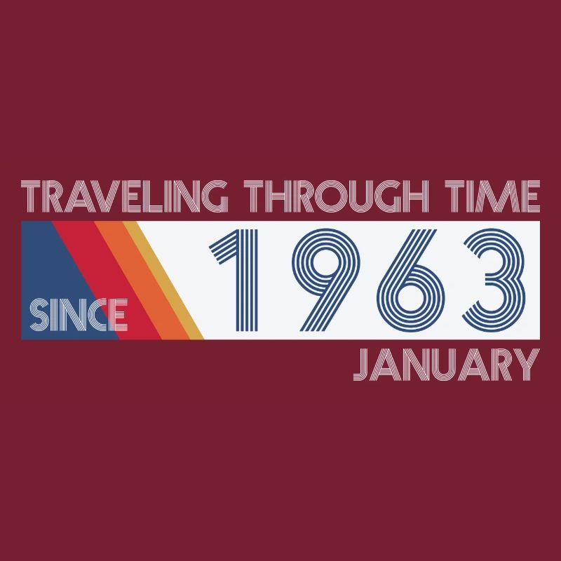 Conception drôle d'anniversaire de voyage dans le temps janvier 1963