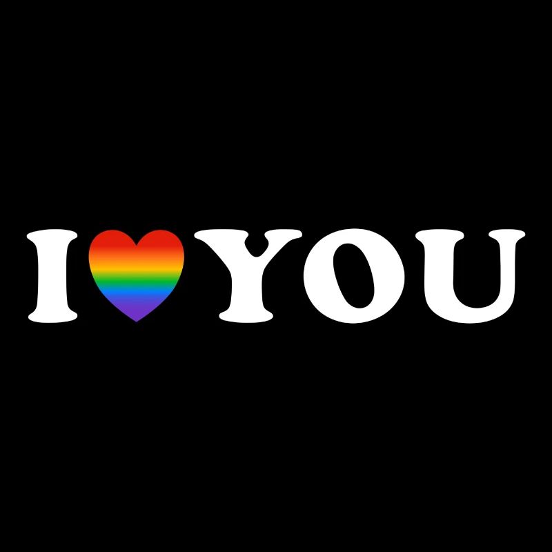 Ich liebe dich - schwules Paar - Regenbogenherz