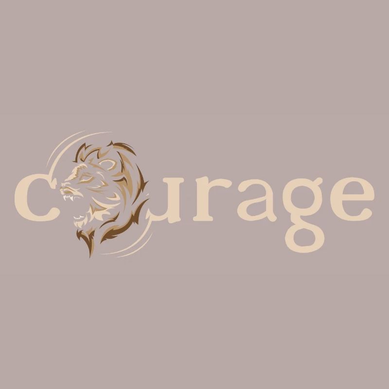 Courage Courage Lion Motivation Force Strength Logo