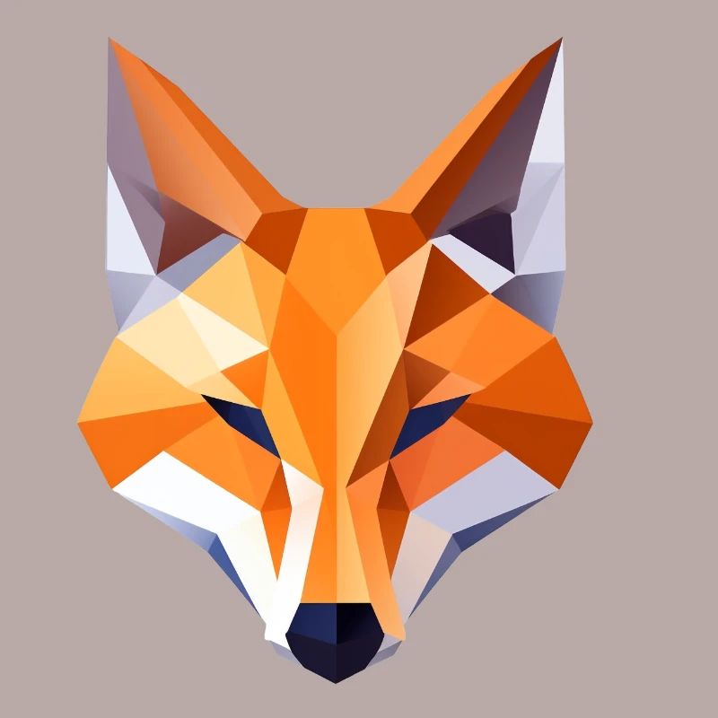 Fox Head Low Poly Logo Design