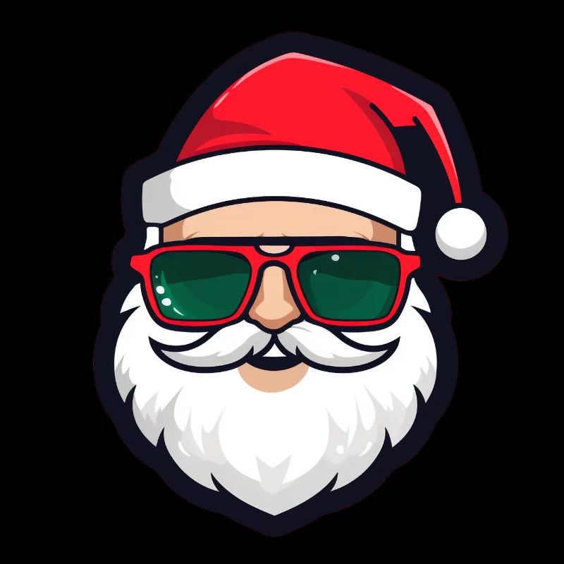 Cooles Weihnachtsmann Logo mit Sonnenbrille