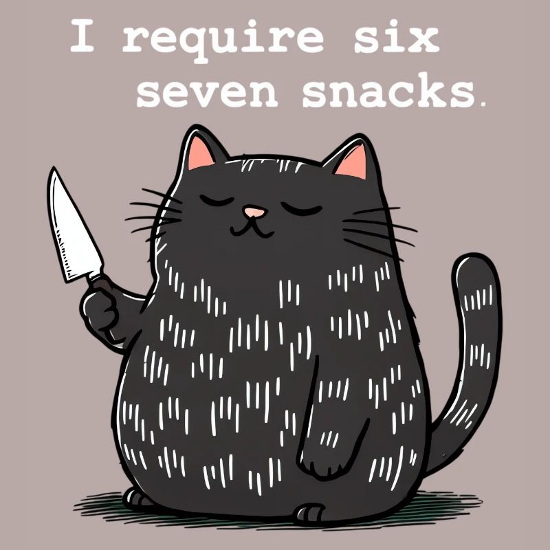 6-7 Internet Meme 6 7 Snack Katze