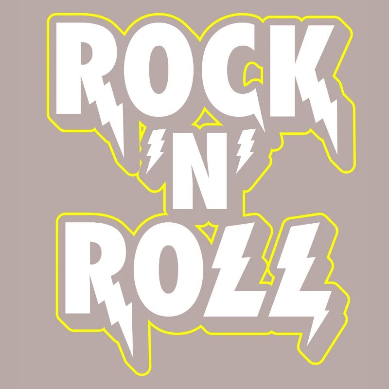 Rock 'N' Roll Lightning 3D Logo