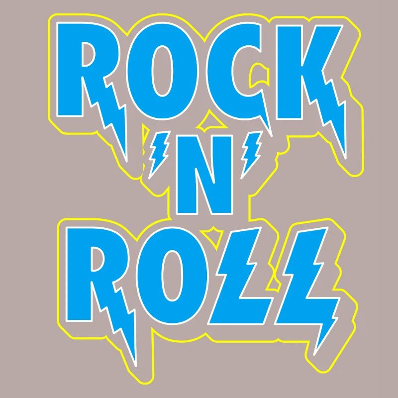 Rock 'N' Roll Typographic 3D Logo