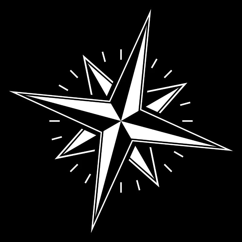 Wind rose compass nautical star