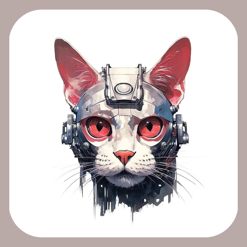 Retro Cyborg Robot Space Cat X