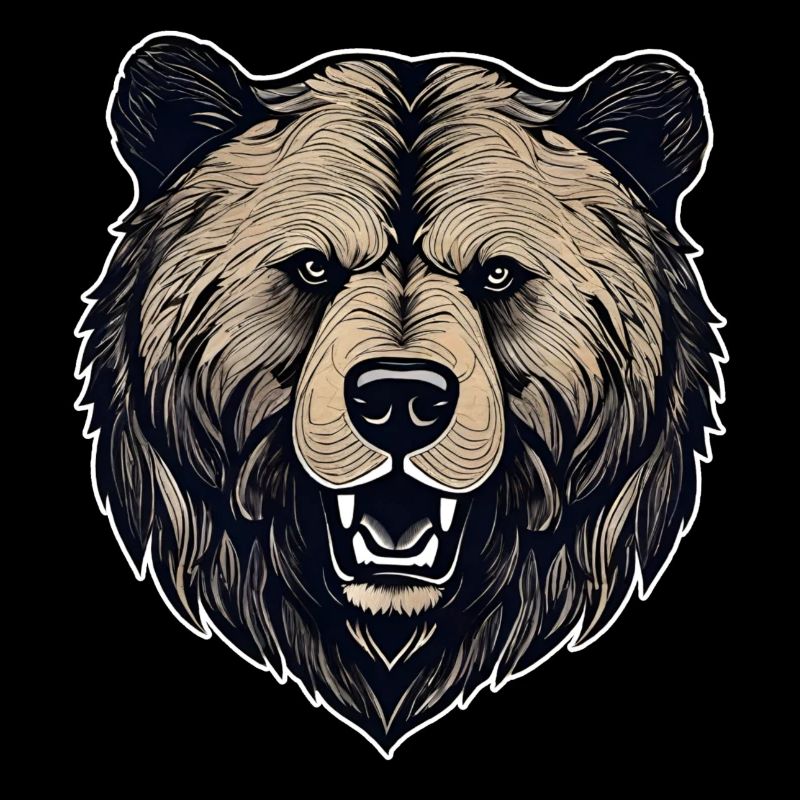 Stolzer brüllender Bär im Retro Style