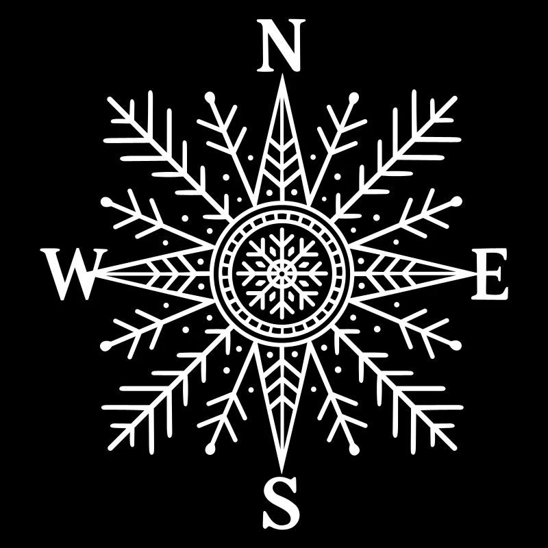 Compass with snowflake – Nordic design