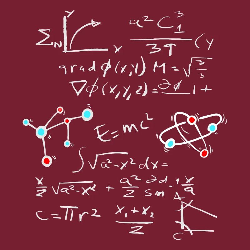 Physics Math Formula with Atoms and Molecules