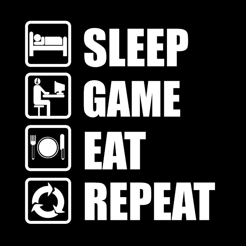 Jeux Gamer Eat Repeat Geschenkdee