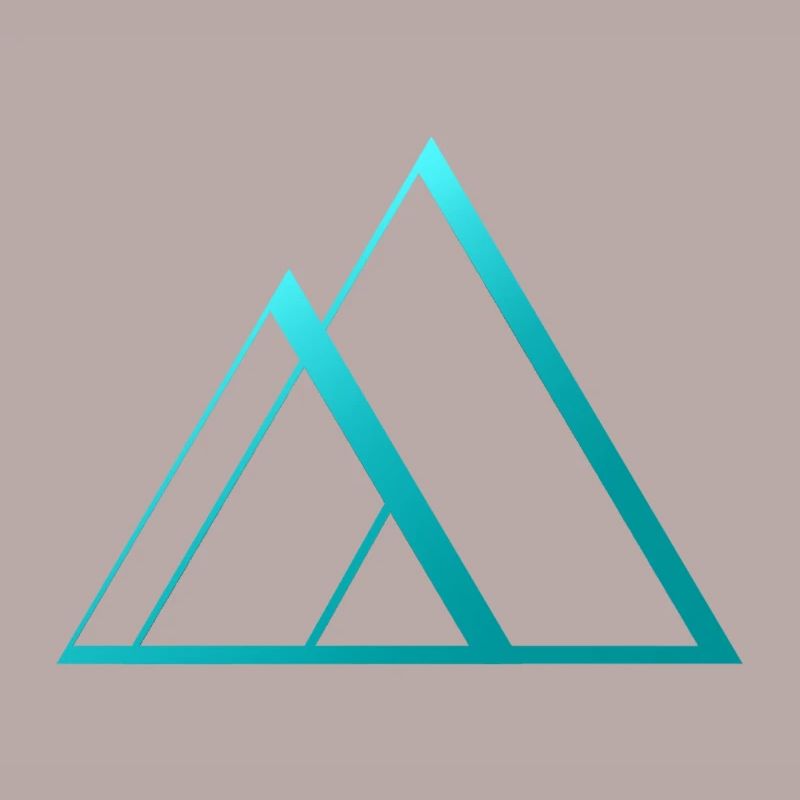 blue pyramid triangles design