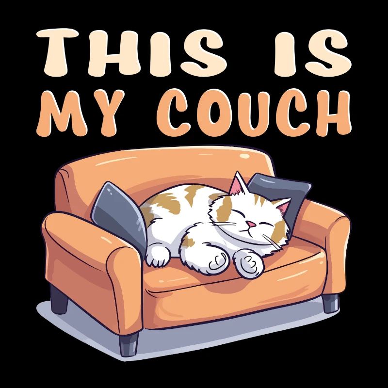 Cat Couch Sofa Funny Humor Typical Cartoon
