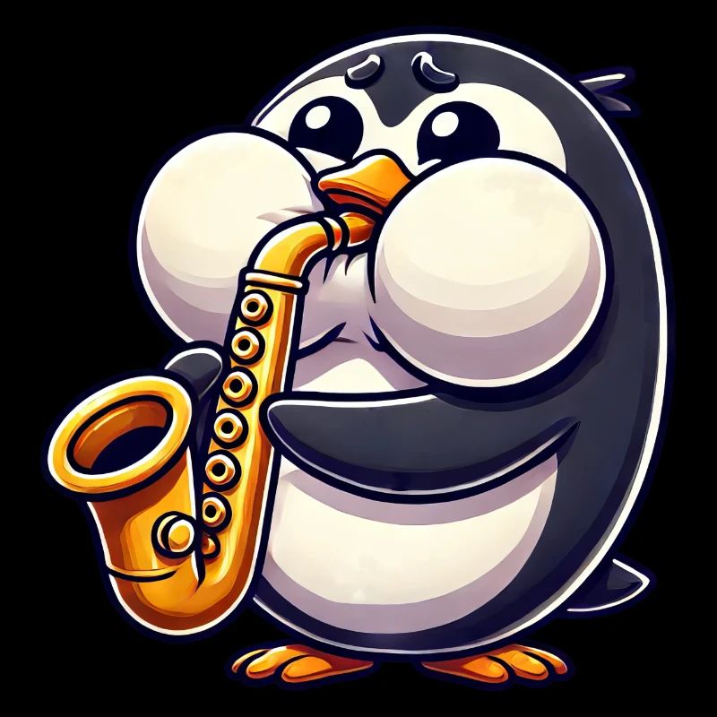 Penguin Saxophone Classical Music Thick Cheeks