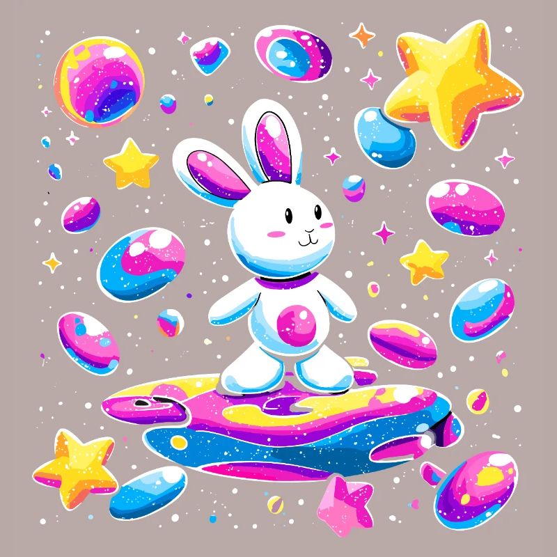 Galactic Rabbit on Surfboard