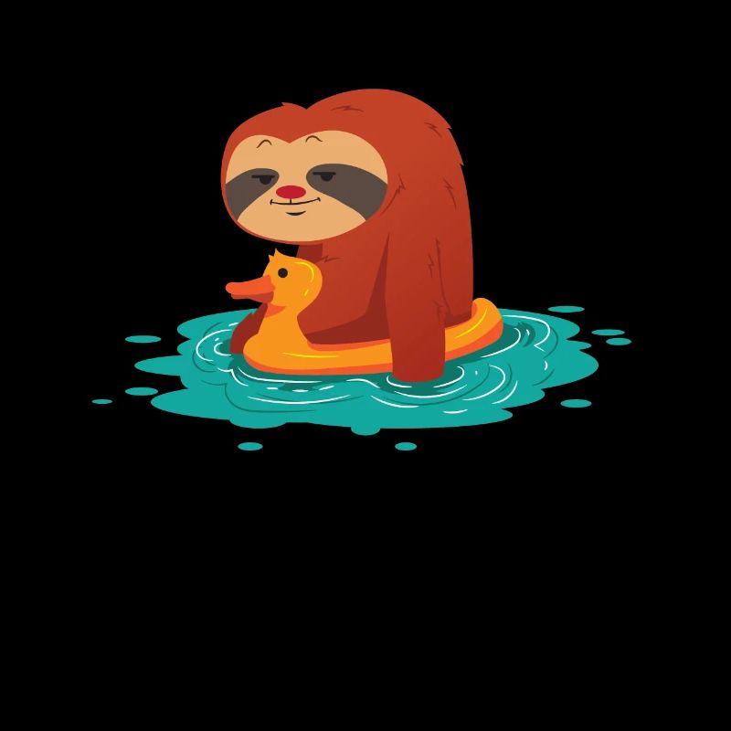funny pool party sloth summer design