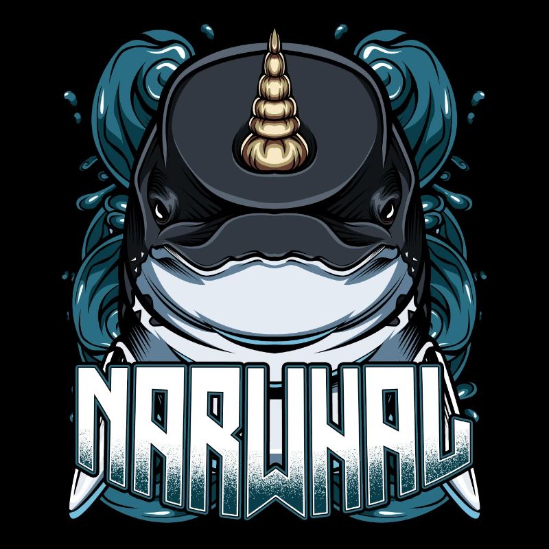 Cadeau cool de baleines créatures marines à la mode du narval
