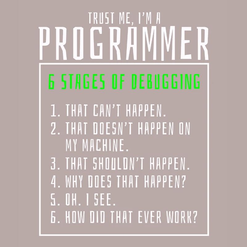 Debugging von Stufen Computerprogrammierer