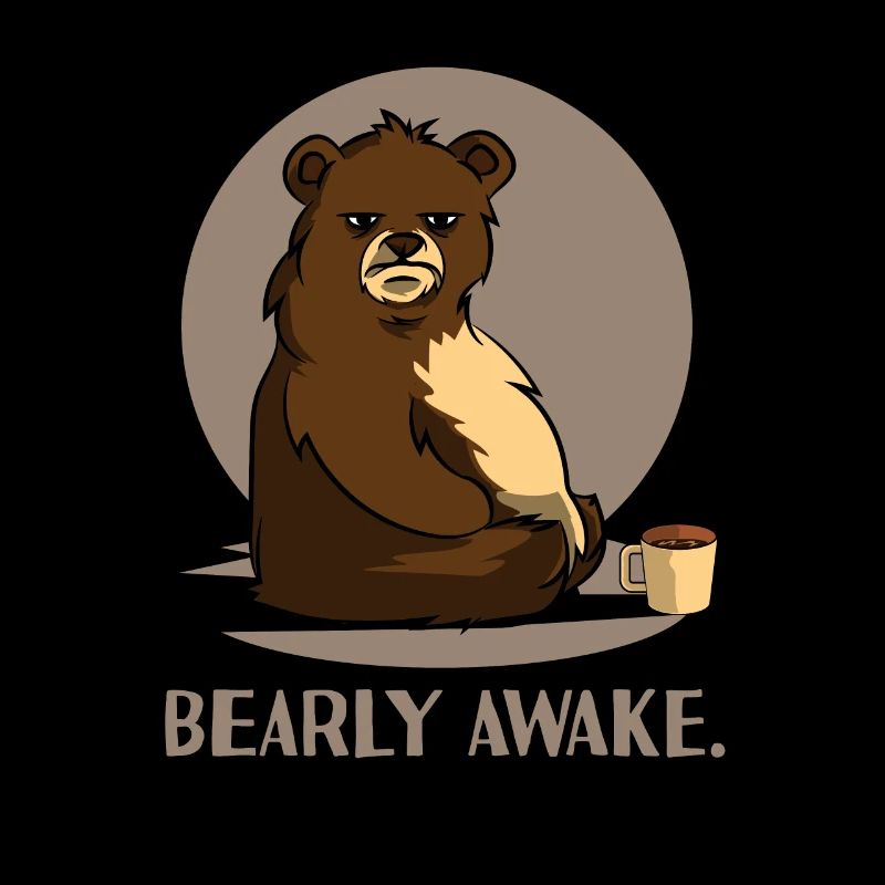 Bär Kaffe Koffein Langschläfer Müde Witz Design