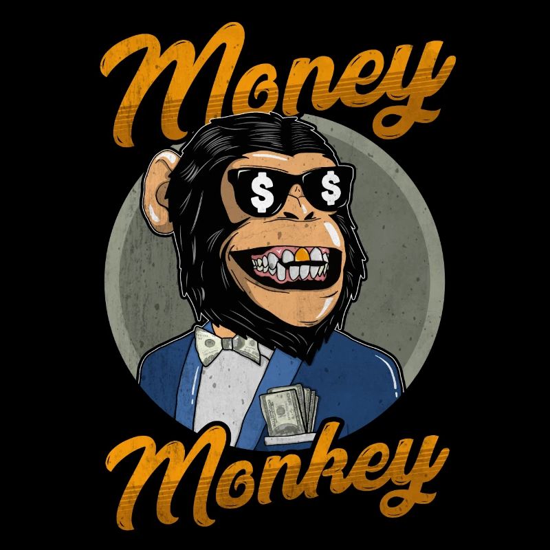 Singe d'argent. Singe. L'argent. Rich. idée cadeau