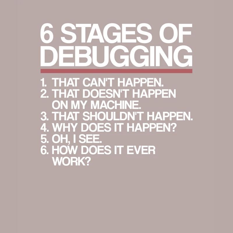 6 Stages of Debugging | Programmierer, Informatik