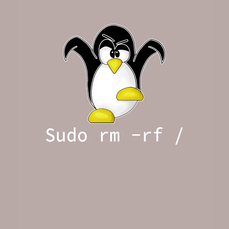 Tux Linux Pinguin Sudo Rm Rf | Computerfreak Hacke