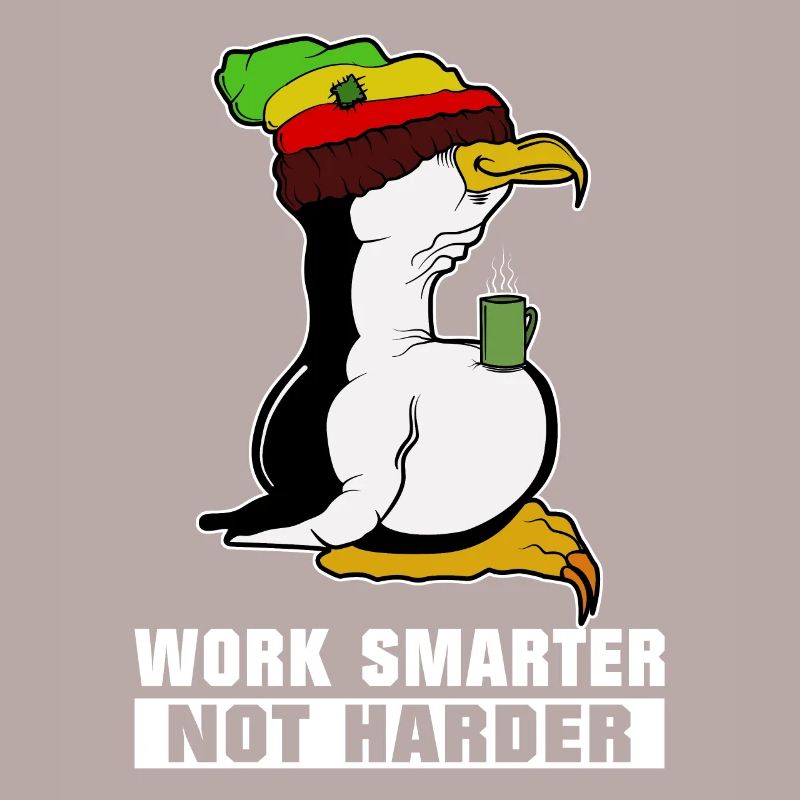 Linux Pinguin Kaffeepause Rasta Informatik PC Nerd